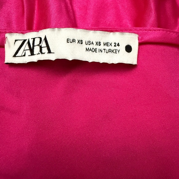 Zara Hot Pink Silky Slip Dress - Picture 2 of 2